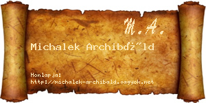 Michalek Archibáld névjegykártya